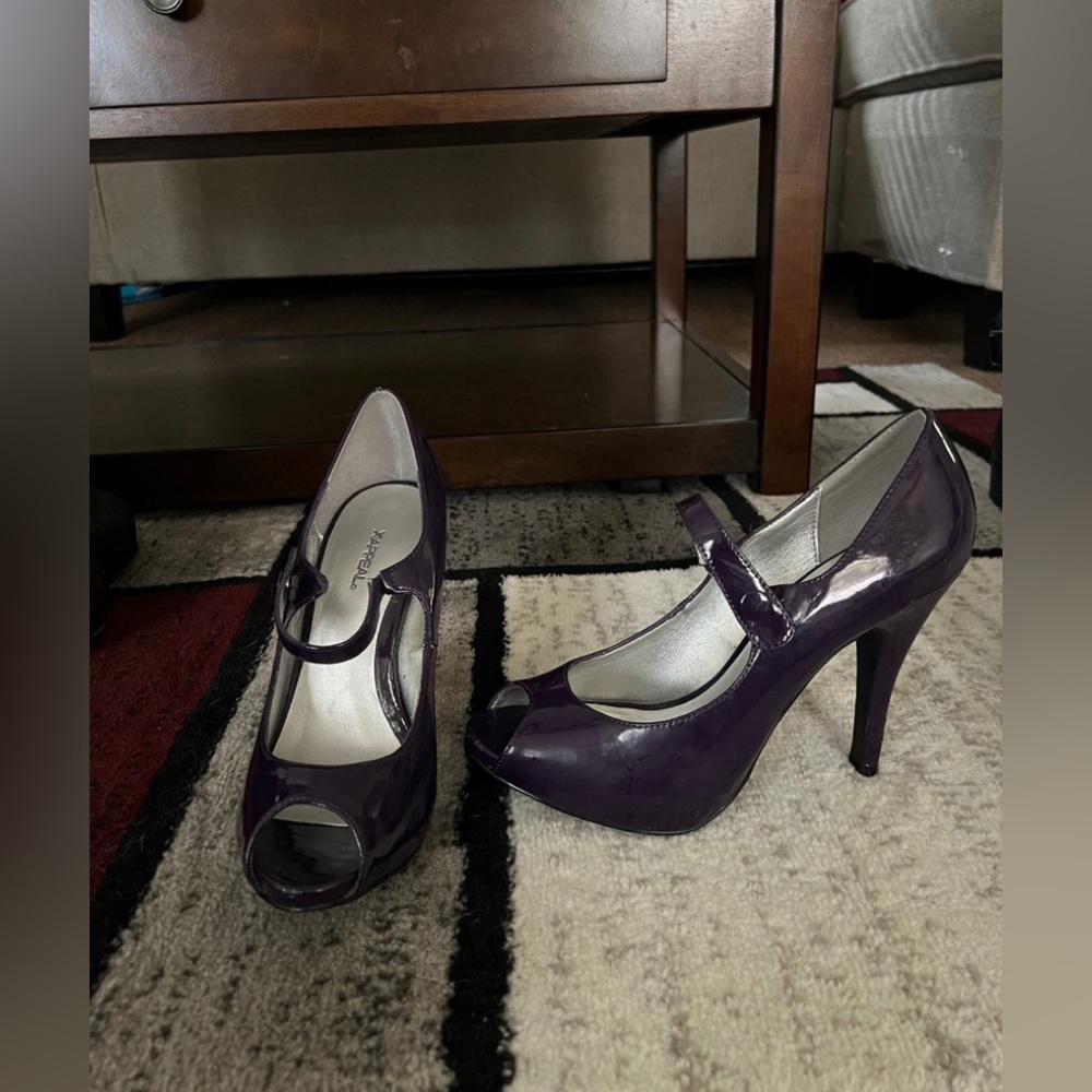 Purple Open Toe Heels - Size 7.5 - X•Appeal